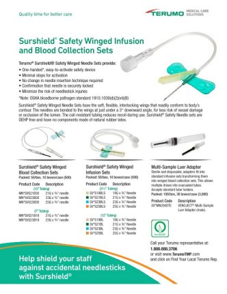 Surshield™ Winged Infusion & Blood Collection Sets Sales Sheet & IFU
